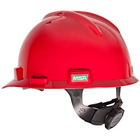MSA V-Gard Hard Hat in red